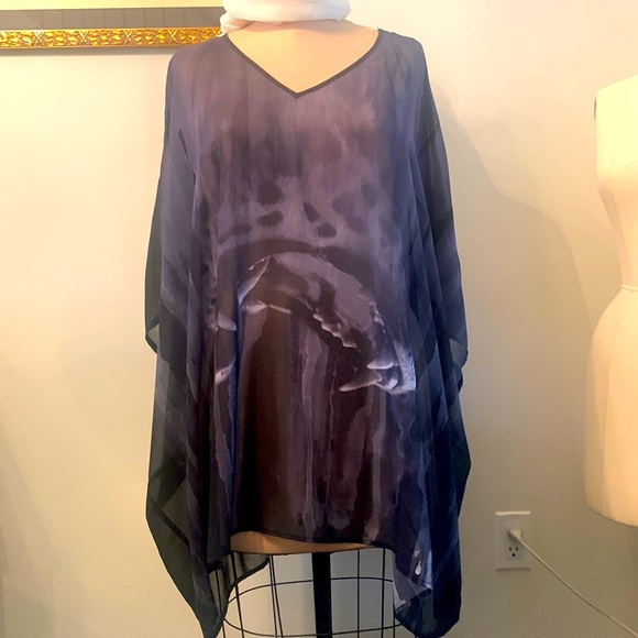 H&M Divided black cheetah print georgette flowing tunic - Picture 1 of 4